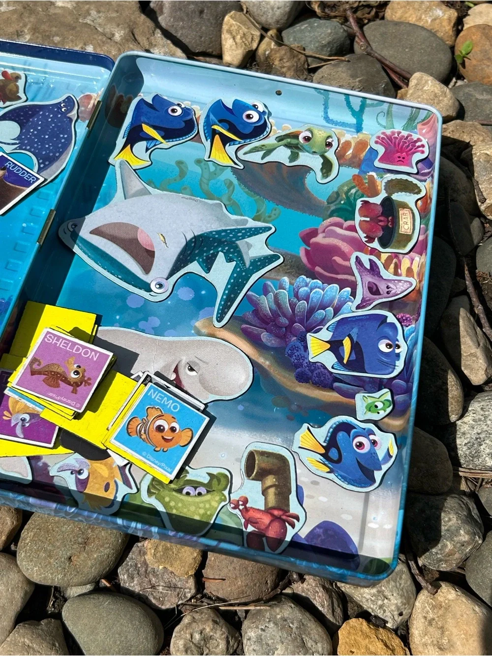 🩶5/$30 Disney Finding Dory Travel Activity Magnetic Tin & Game Card Travel Set
